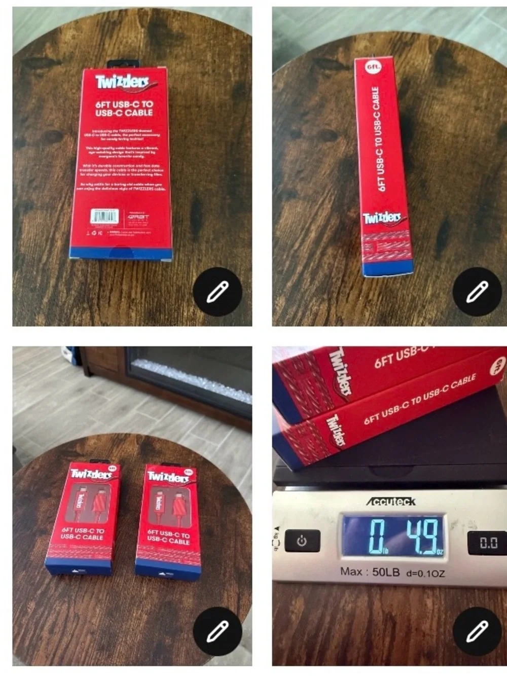 Twizzlers & Reese's 6ft USB-C to USB-C Cable - Red